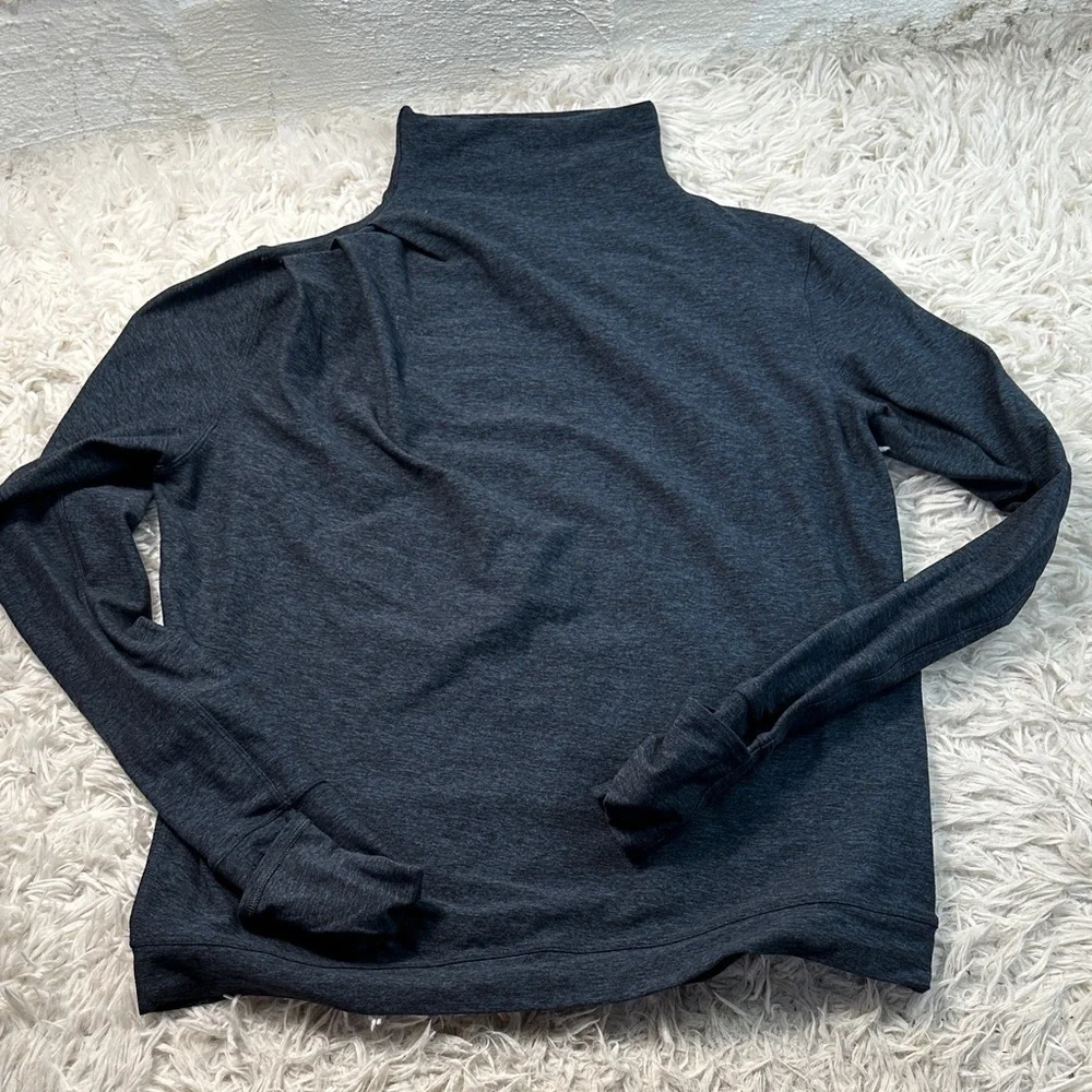 Lululemon Morning Miles Long Sleeve Heathered Nocturnal Teal / Black